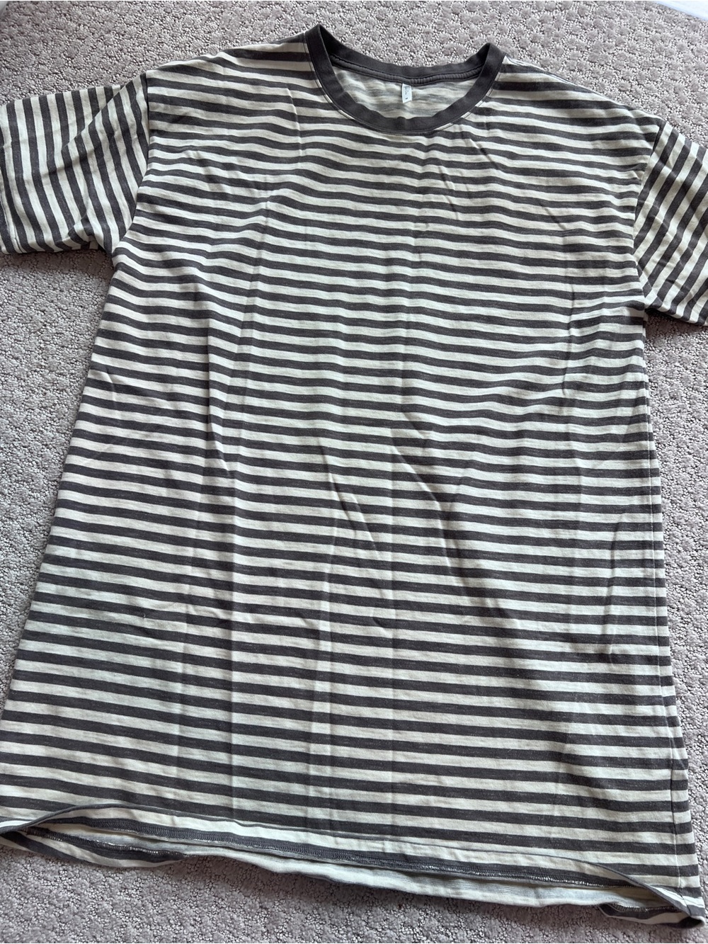 Rylee and Cru Charcoal Stripe Womens T-Shirt Dress Medium - Picture 4 of 4